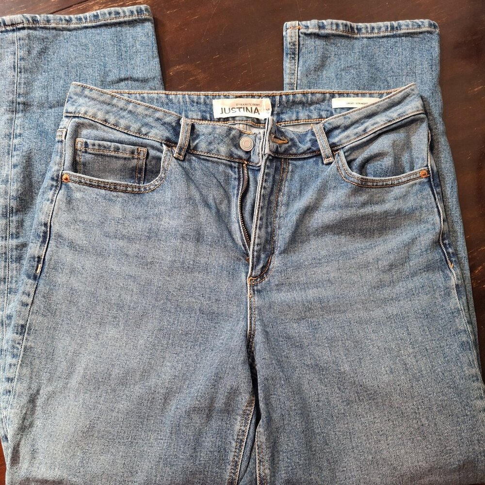 Dynamite Justina straight leg jeans - light blue, size 30